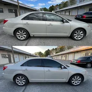 Side-by-side comparison of a white sedan with clear windows and dark tinted windows in a parking lot