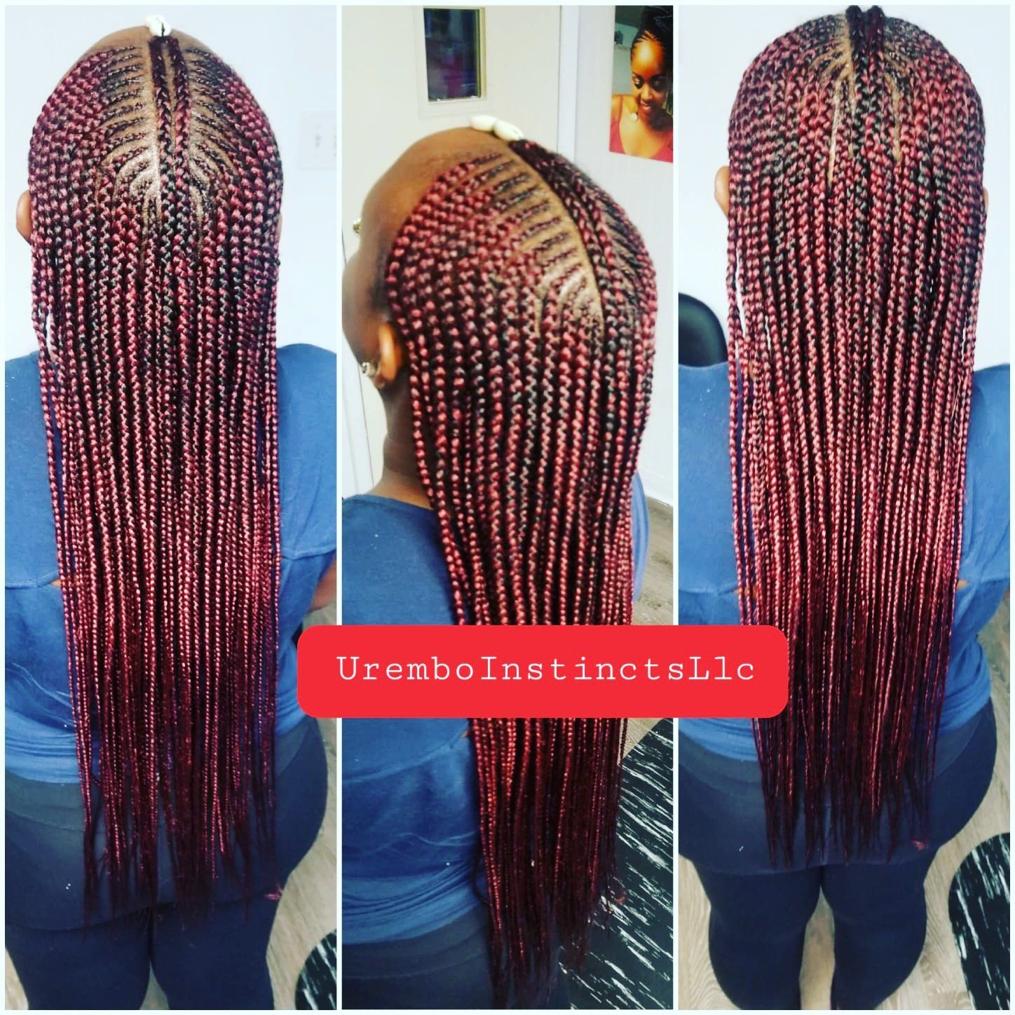 Red hair color braid