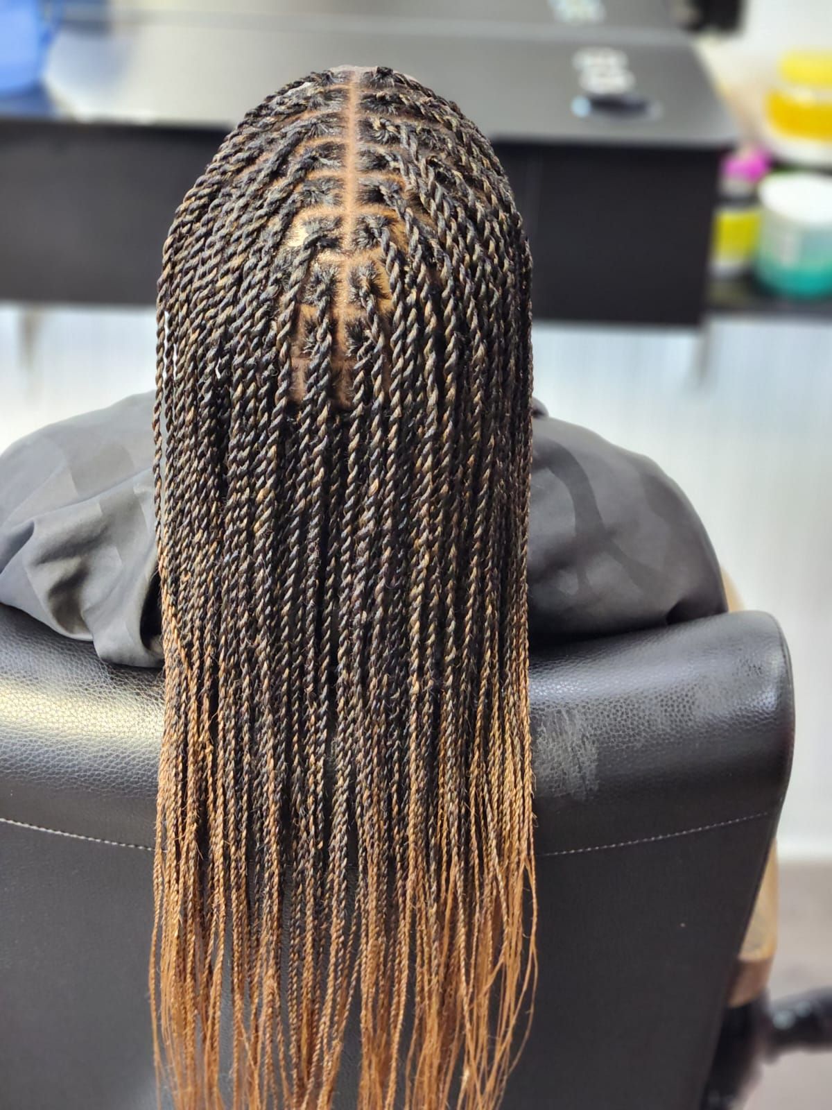 top view of braid hairstyle 