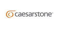 Caesarstone logo in orange and gray on a white background