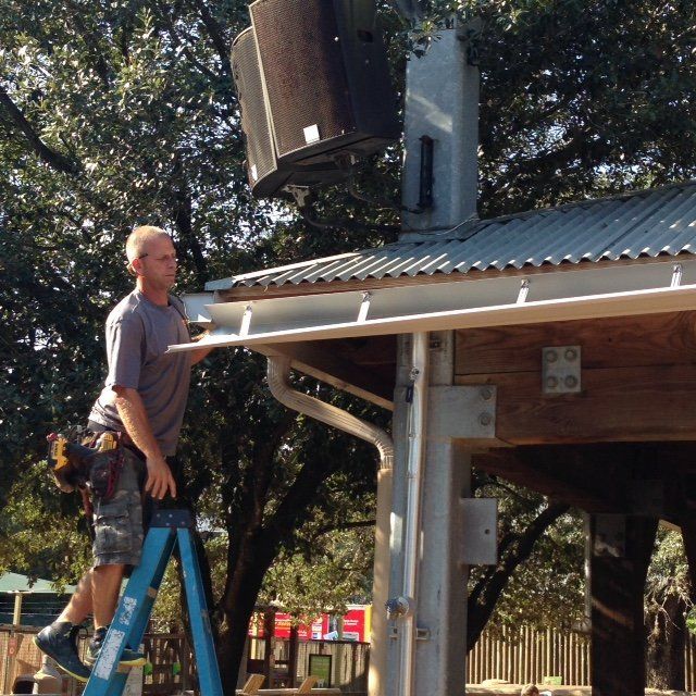 man checking  Gutter