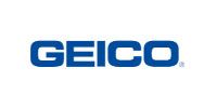 GEICO logo in blue text on a white background.