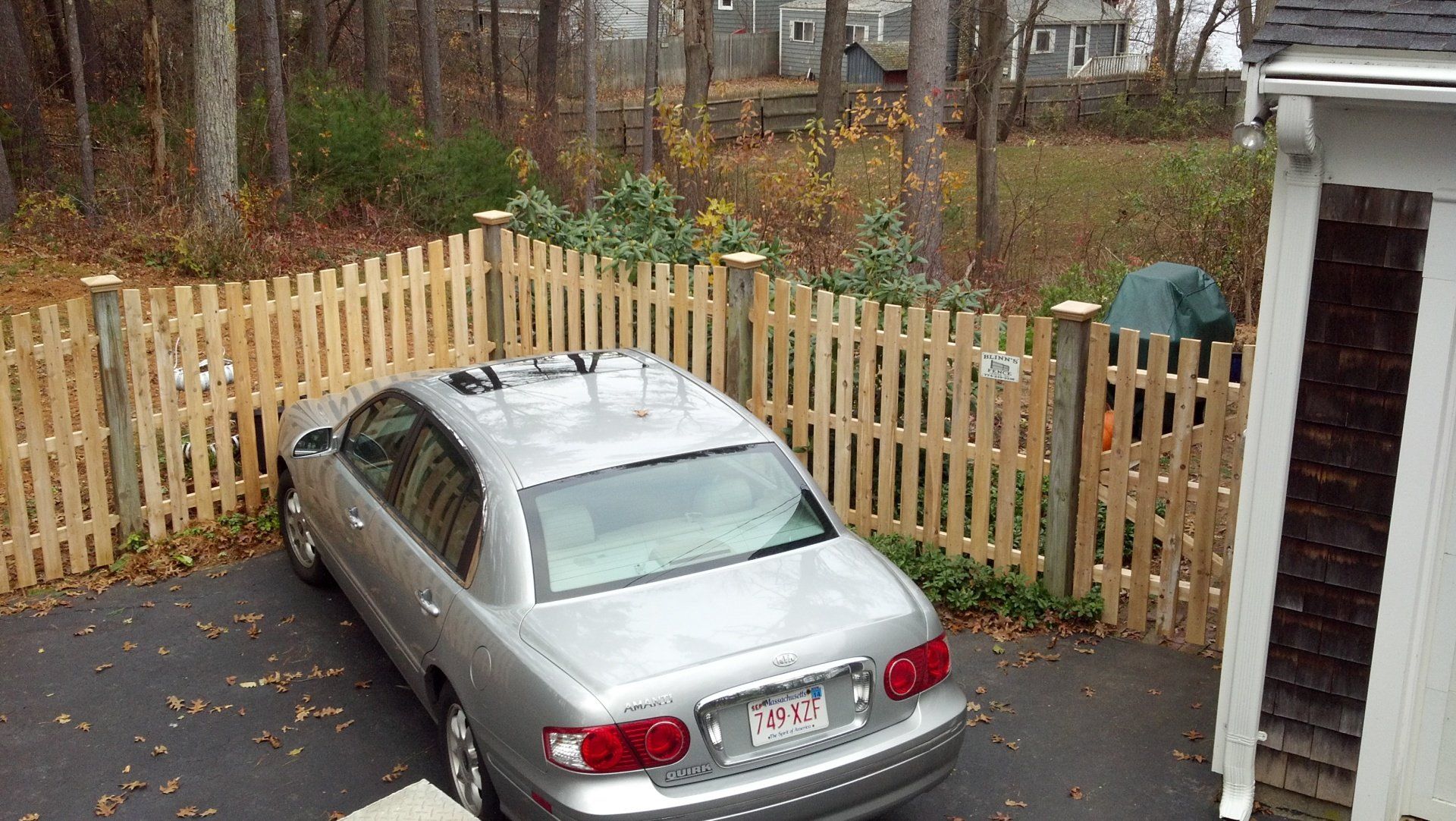 Wooden Picket Fence by Blinn's Fence