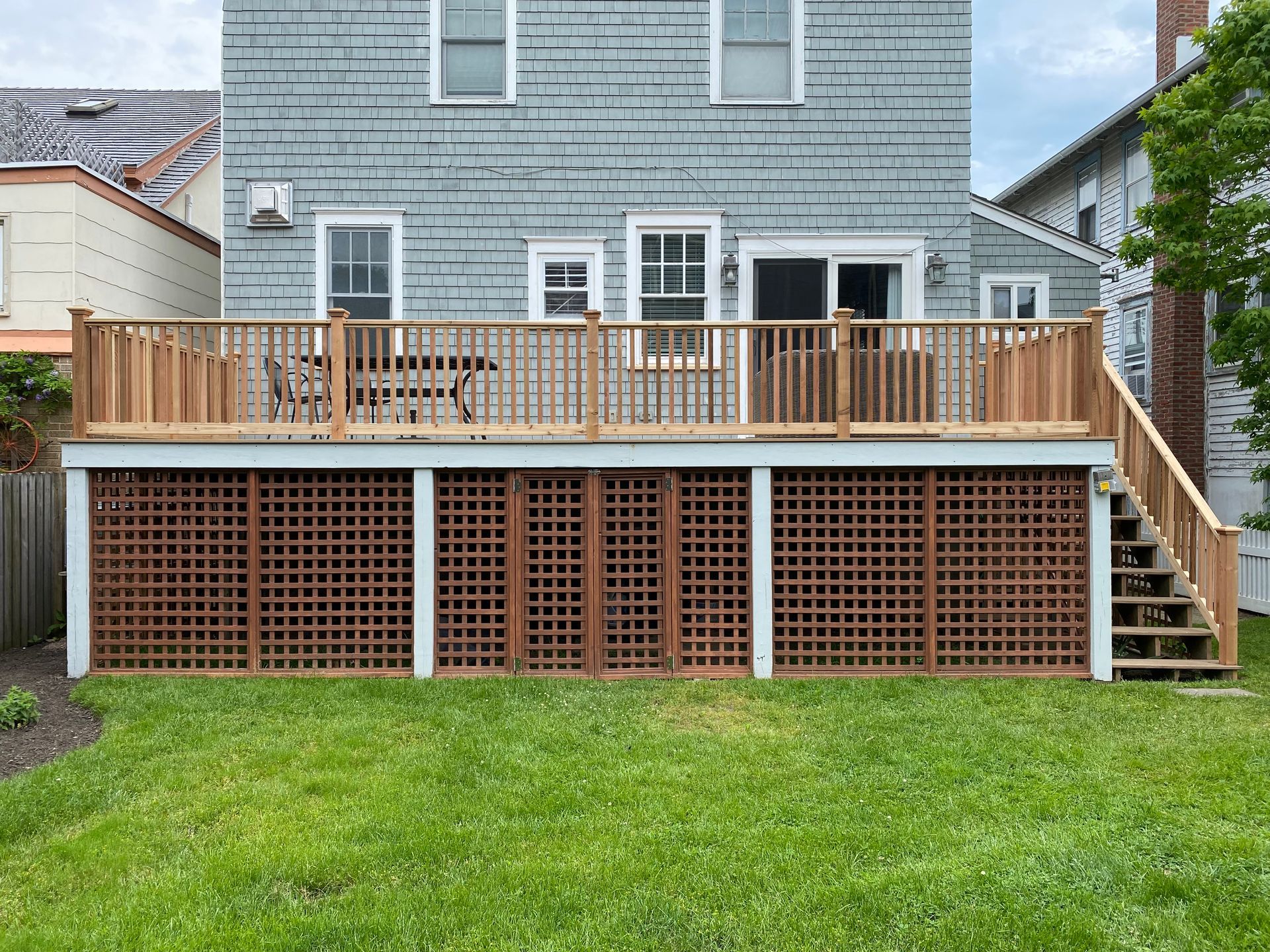 Front view of completed deck