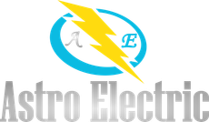 Astro Electric logo with blue and yellow lightning bolt over gray company name