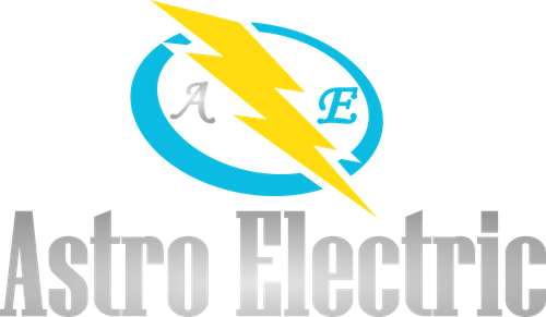 Astro Electric logo with blue and yellow lightning bolt over gray company name
