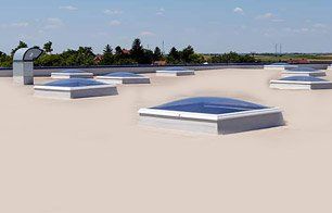 Commercial building flat roof