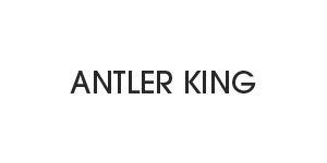 The logo for antler king is on a white background.