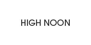 The logo for high noon is on a white background.