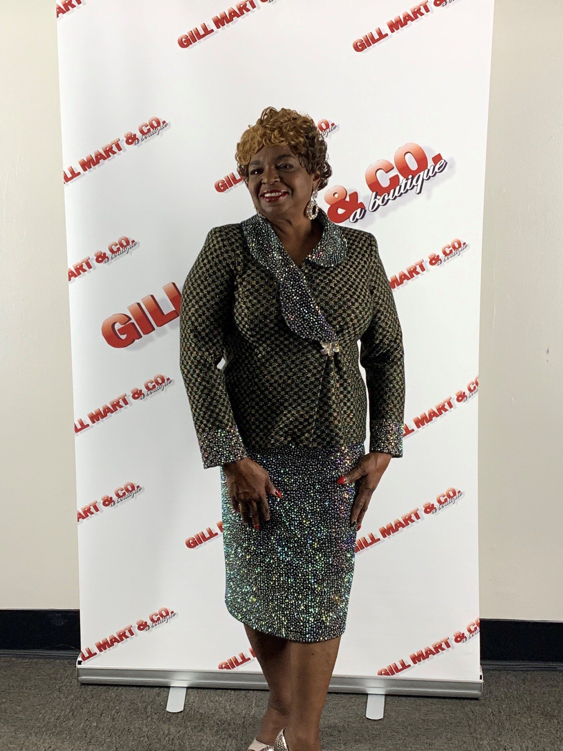 Woman wearing a very lovely dress