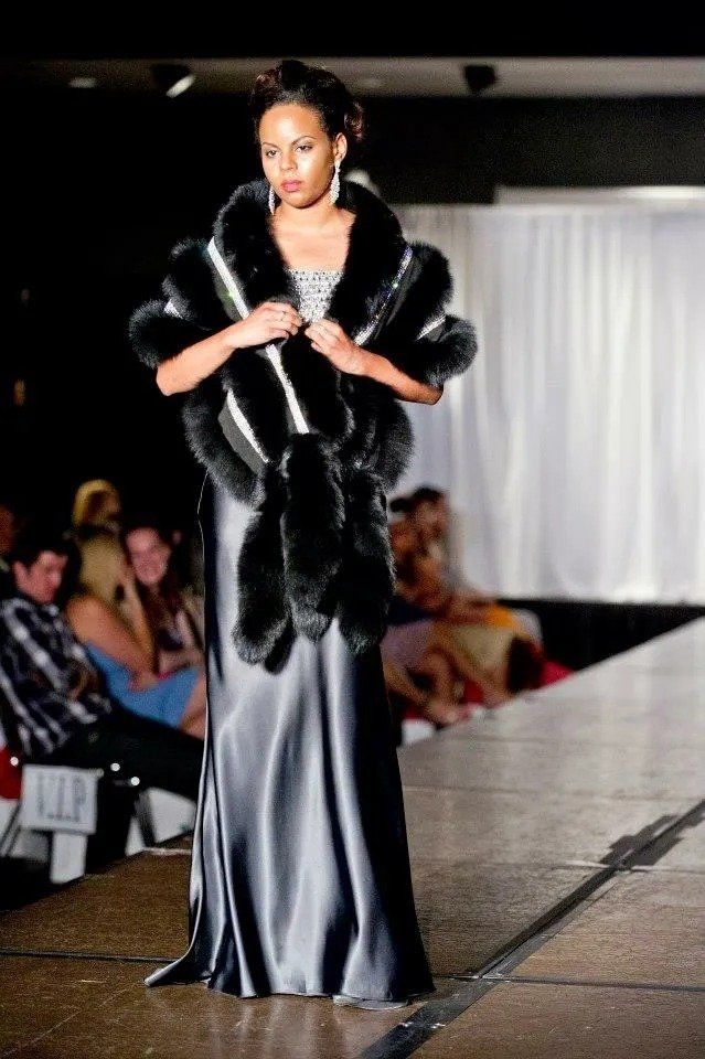 Silver and black dress