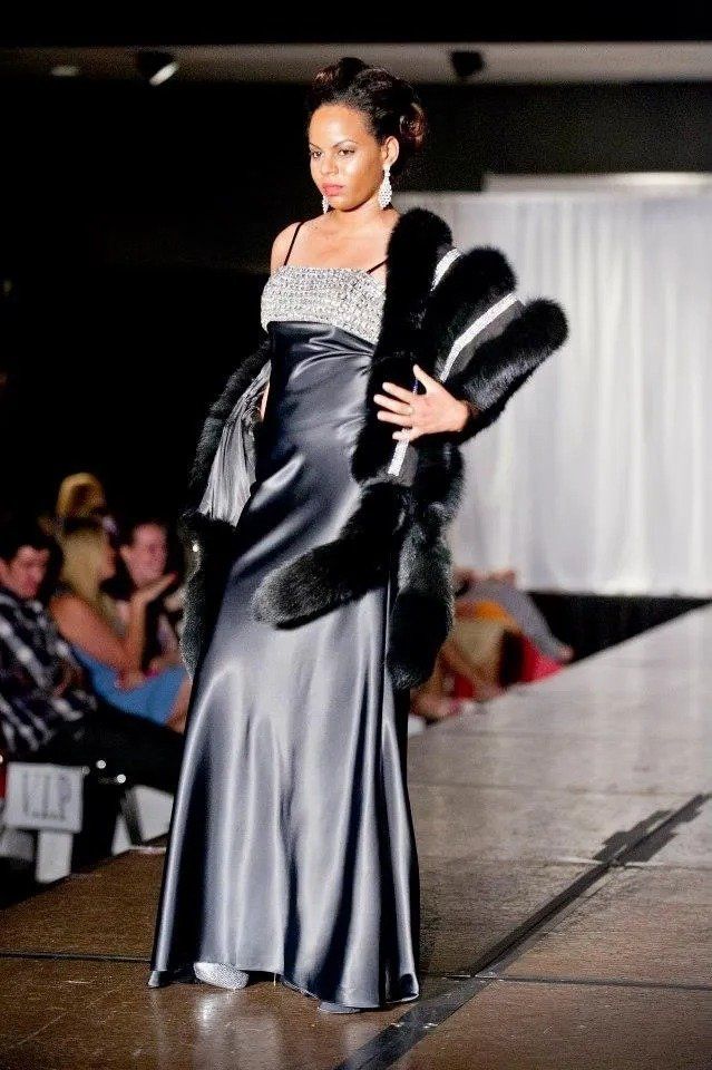 Silver and black dress