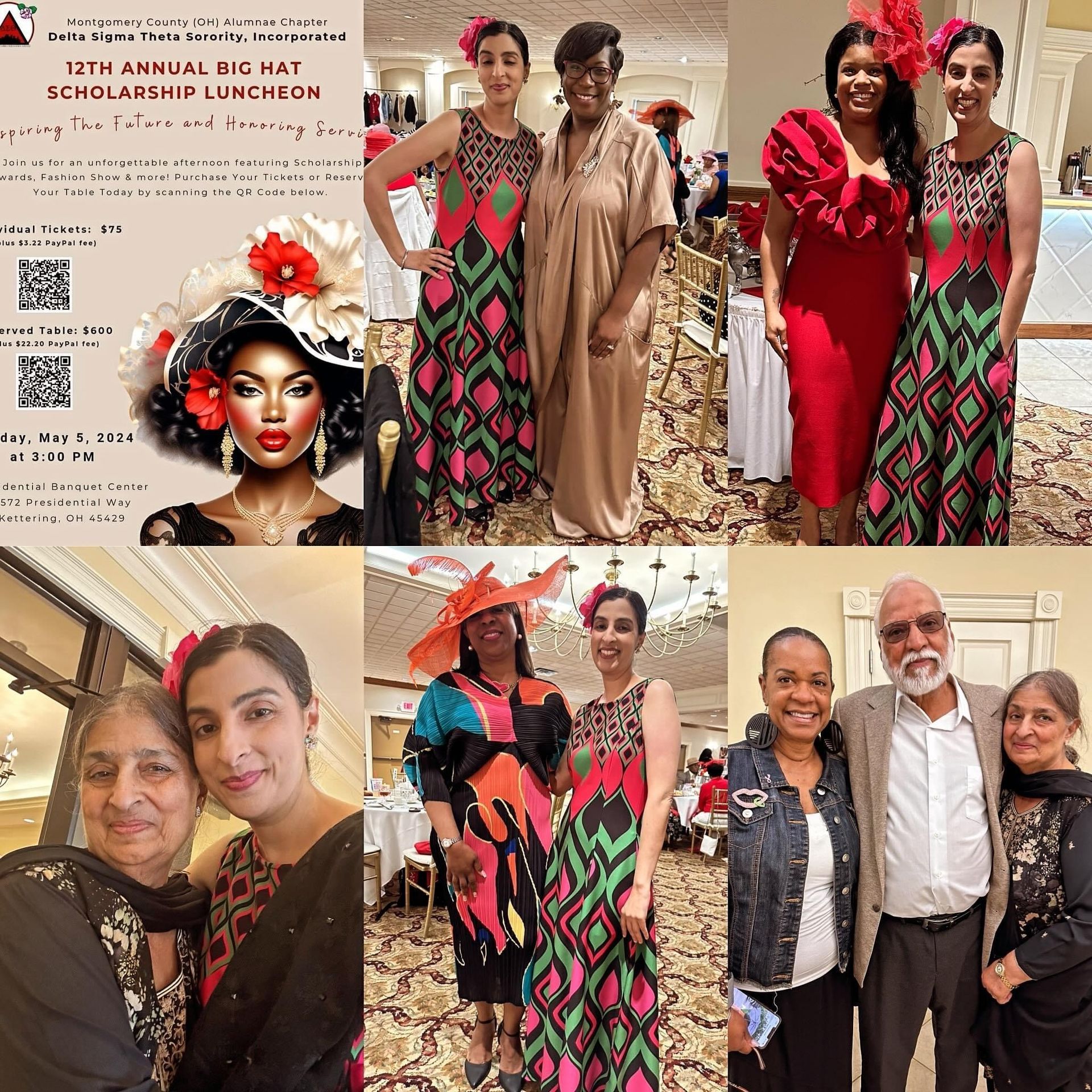 A collage of photos from the 12th annual big hat scholarship luncheon