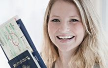 Woman with a passport