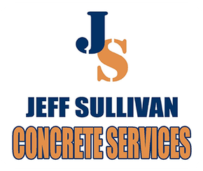 Logo for Jeff Sullivan Concrete Services featuring a blue "J" and orange "S" monogram over the company name.
