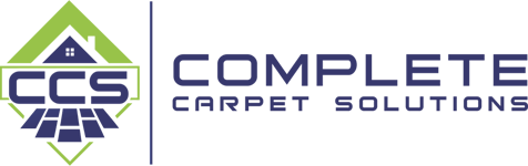 CCS Complete Carpet Solutions logo with green house icon and blue text on white background