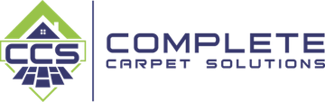 CCS Complete Carpet Solutions logo with green house icon and blue text on white background