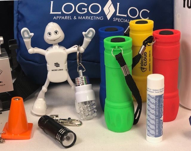 A display of logo loc apparel and marketing specials