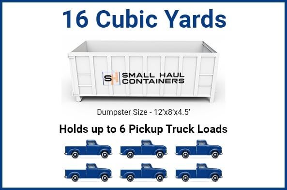 White rectangular dumpster; dimensions 4ft x 4ft x 10ft.