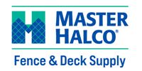 Master Halco logo with blue and green text and fence & deck supply tagline