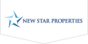 Logo for New Star Properties: blue star icon with text "NEW STAR PROPERTIES" on white background.