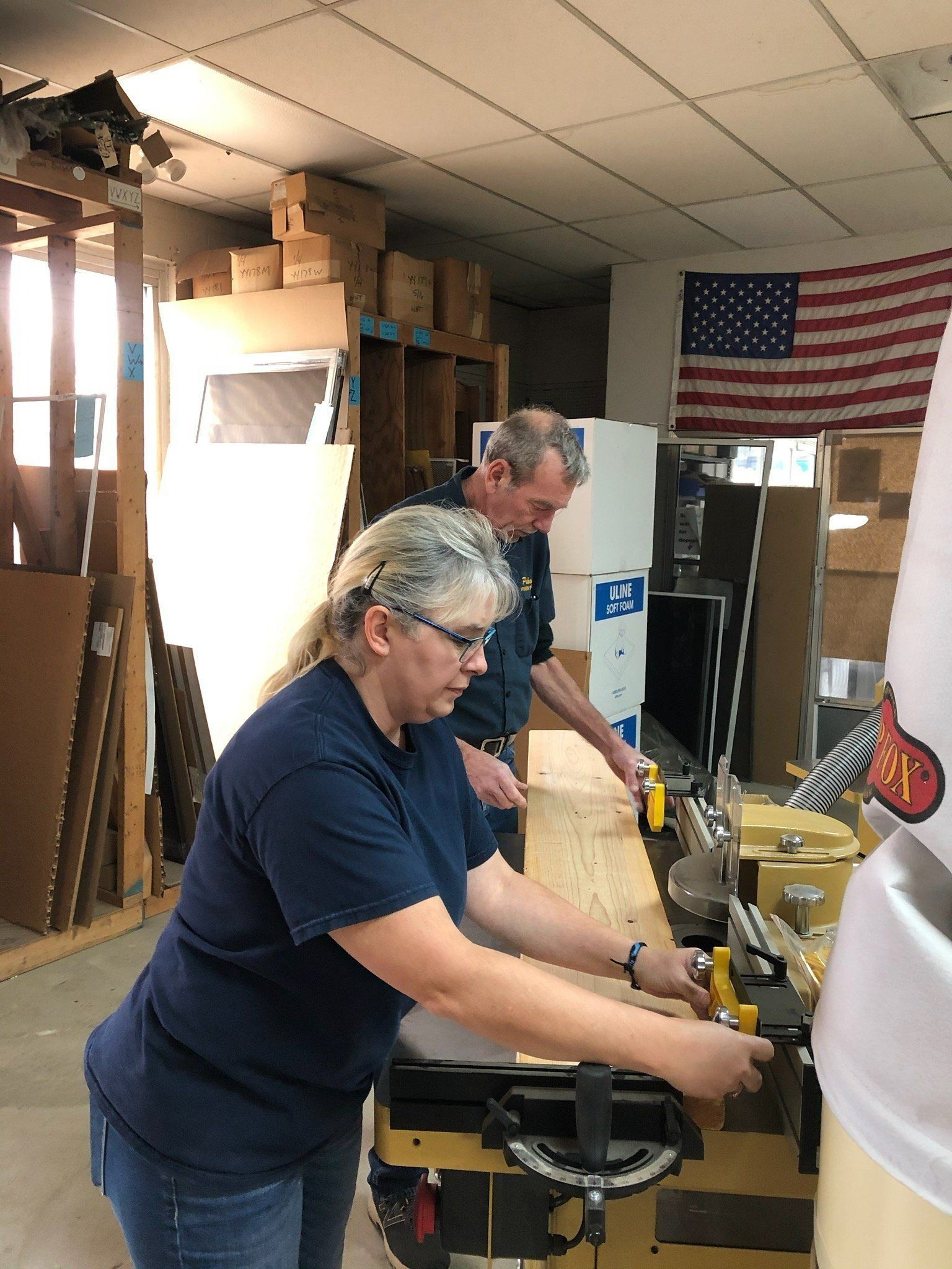 Staff restoring queen ann sash