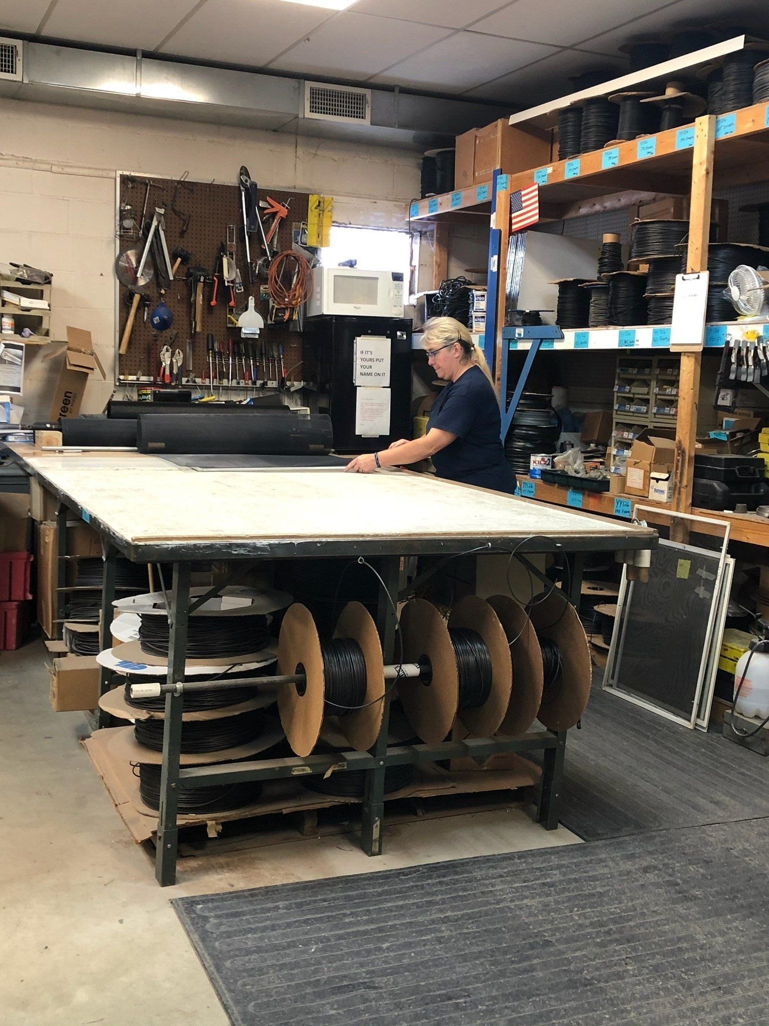 Staff restoring queen ann sash