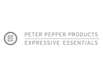 Peter Pepper Products logo: gray circle with stacked lines and text