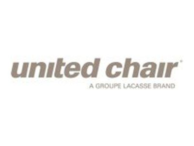 United Chair logo: grey text on white background. “united chair” and “A GROUPE LACASSE BRAND” below.
