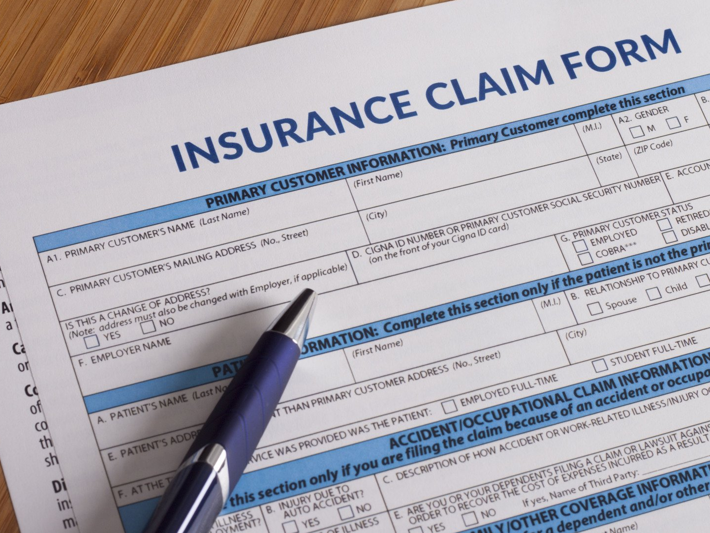 insurance claim form