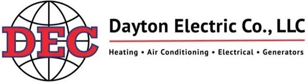 Logo for Dayton Electric Co., LLC with a globe graphic, red