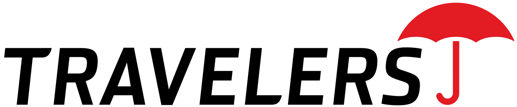 Travelers Insurance logo with red umbrella.