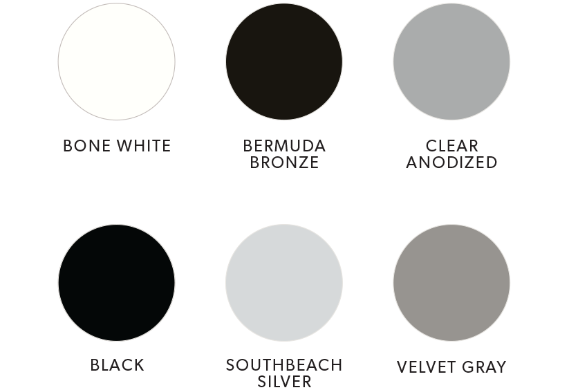 pivot doors standard color options