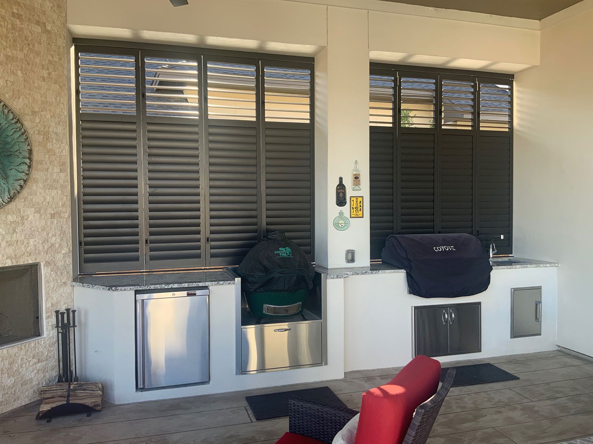 shutters next to the grill
