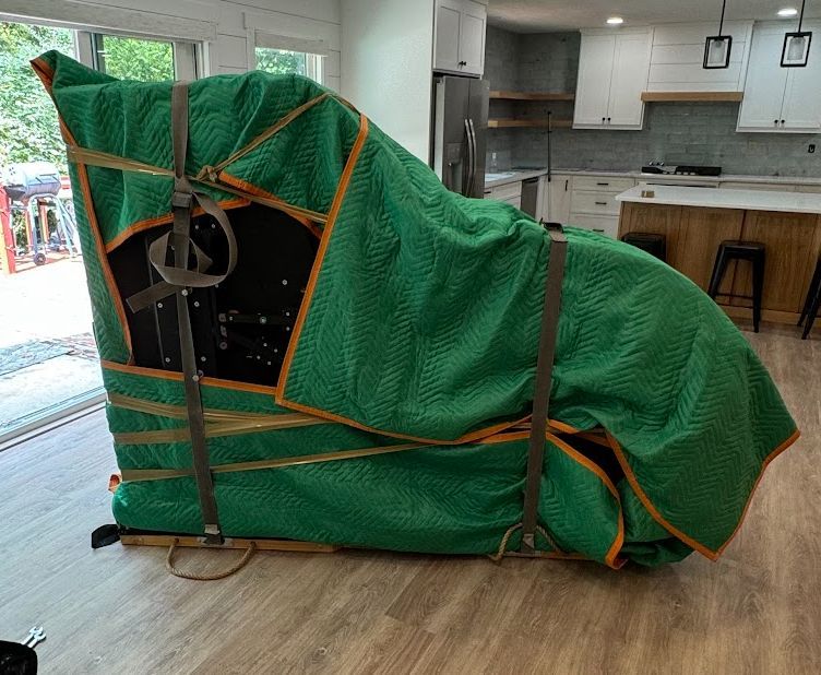 Wrapped grand piano