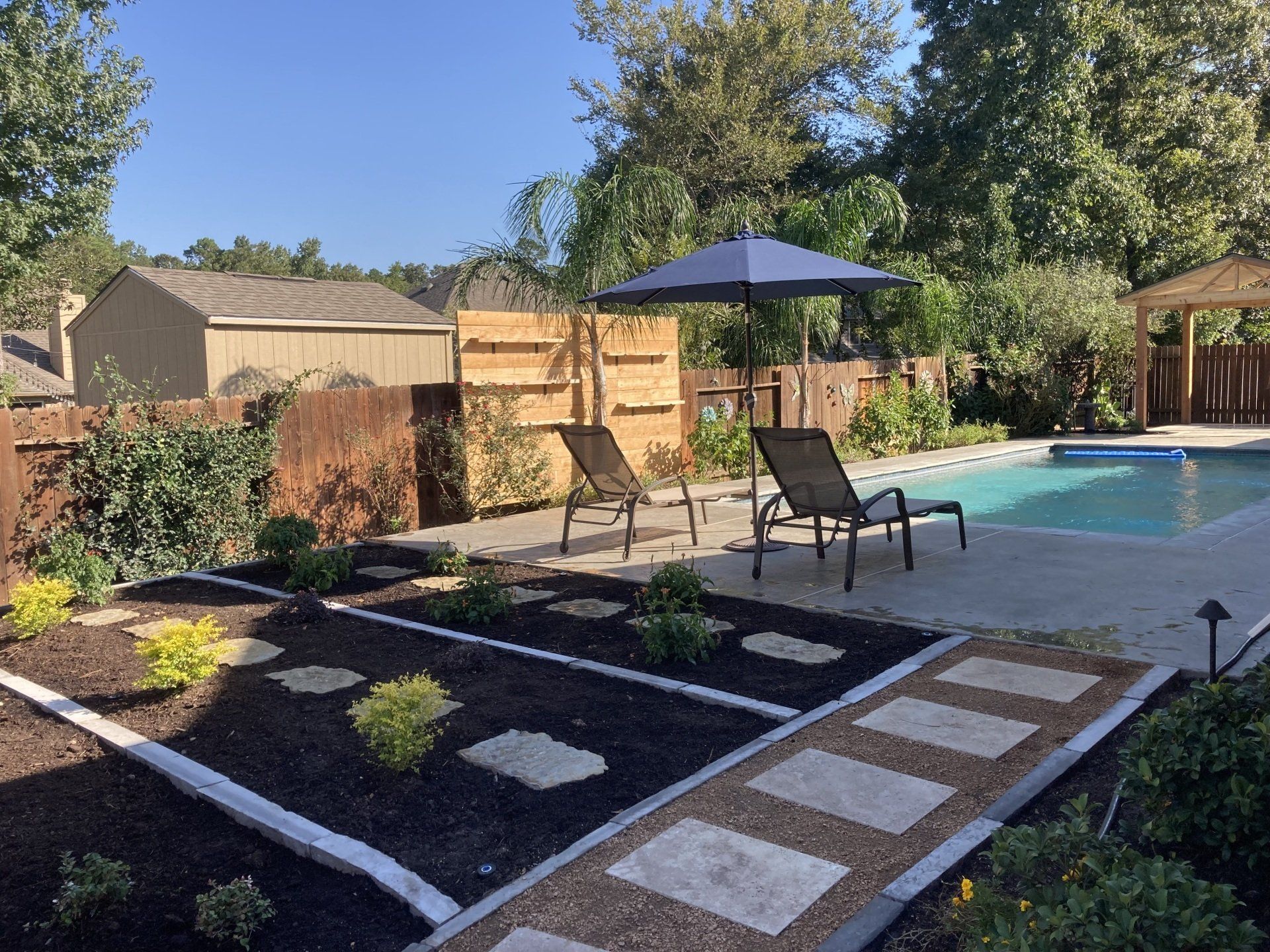 walkway beside pool area