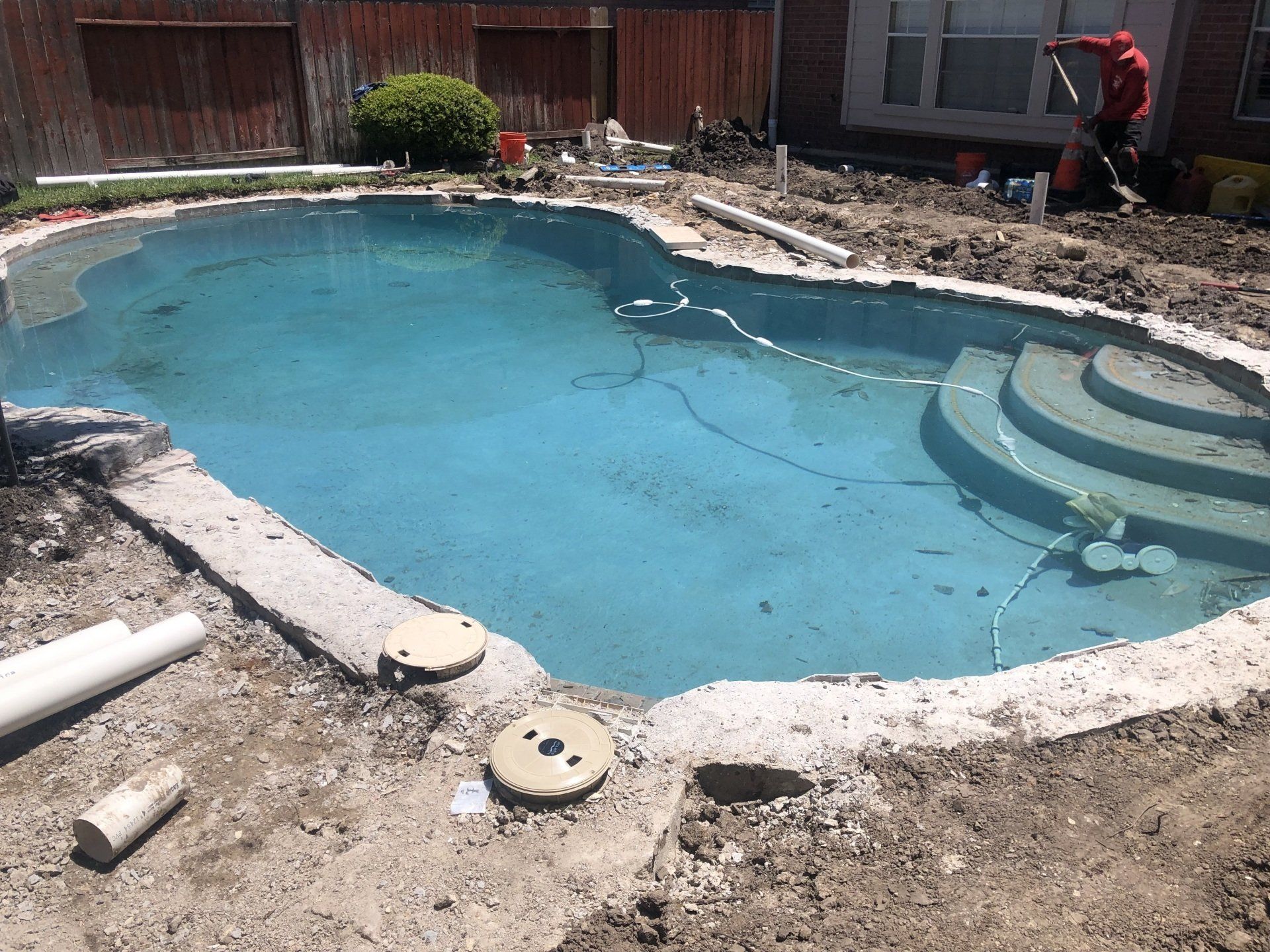 building patio by the pool