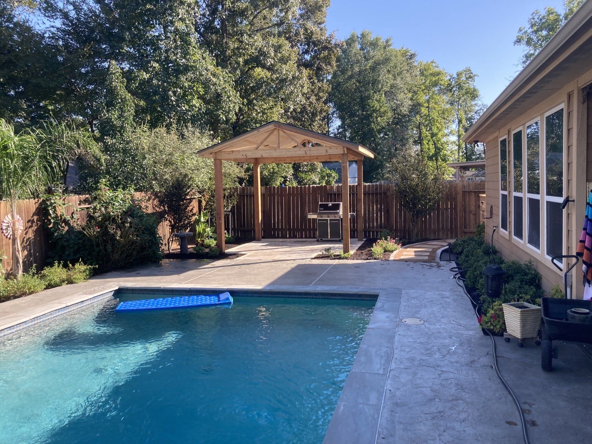 pergola and patio