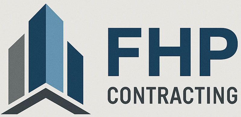 FHP CONTRACTING in bold, black text on a white background.