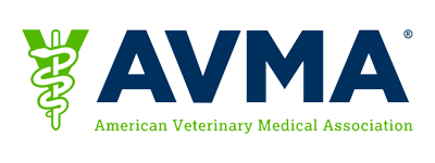 AVMA logo with a green caduceus and dark blue text. Text reads