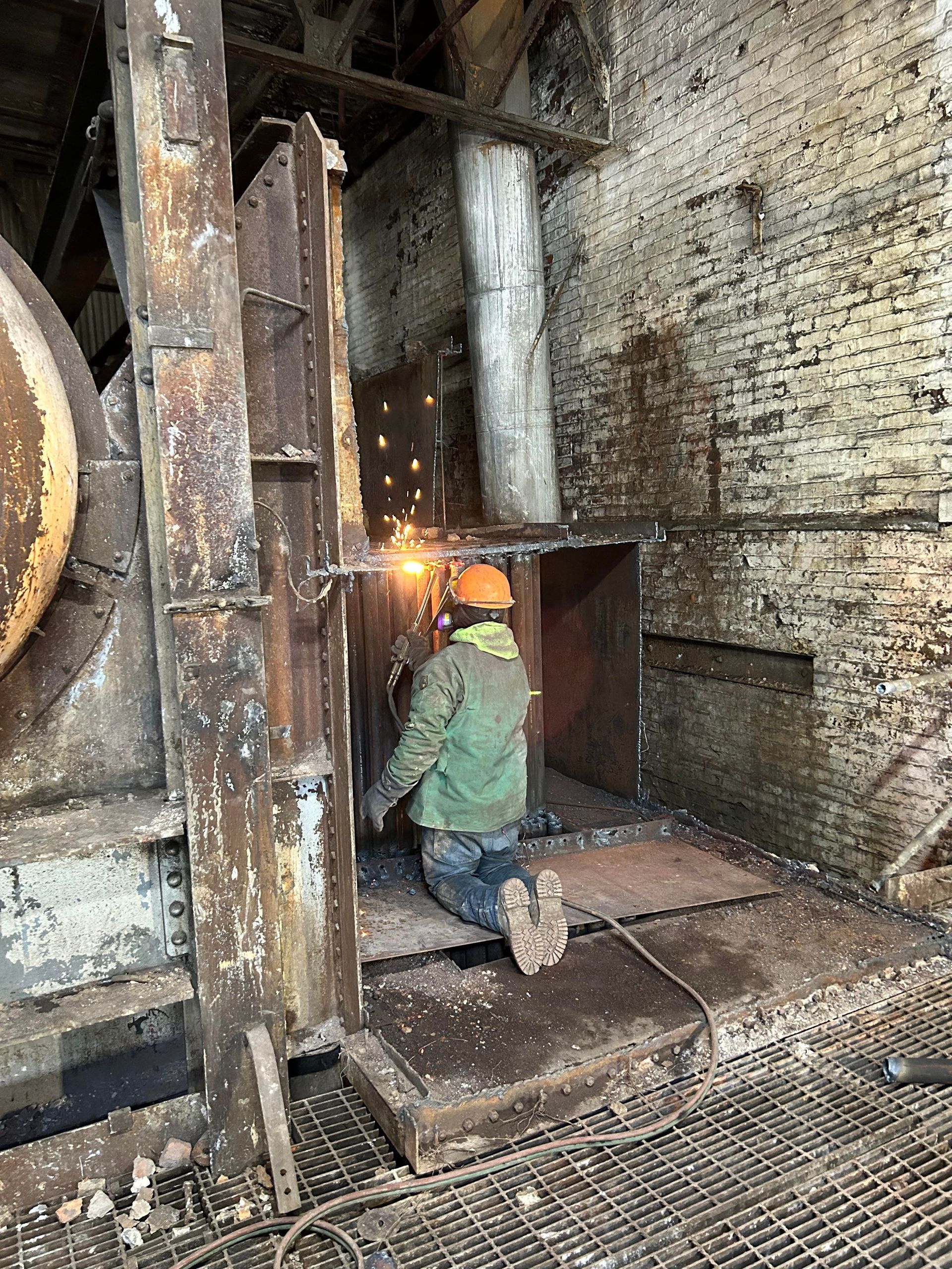 a man welding