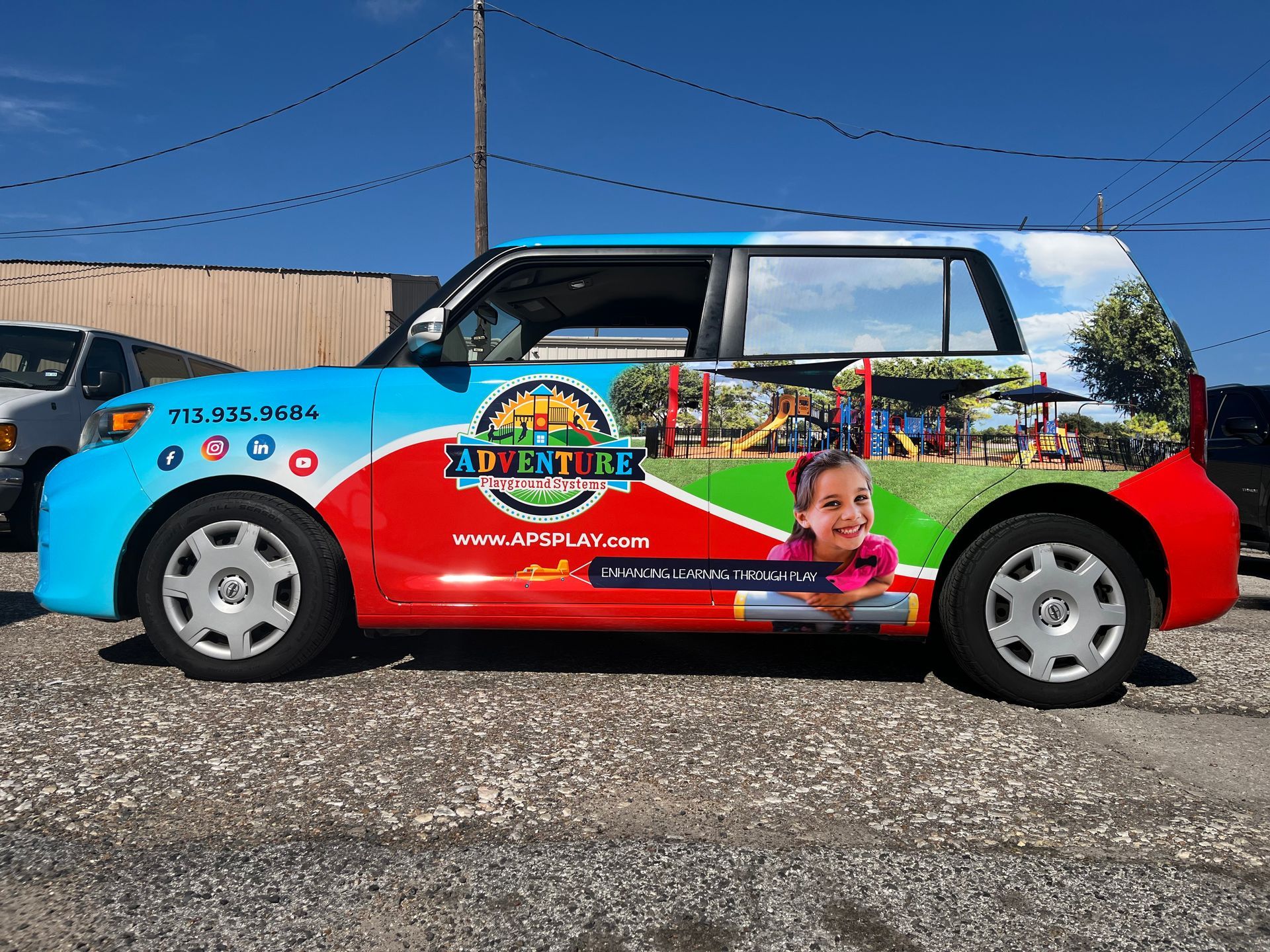 Scion xB car wrap advertising 