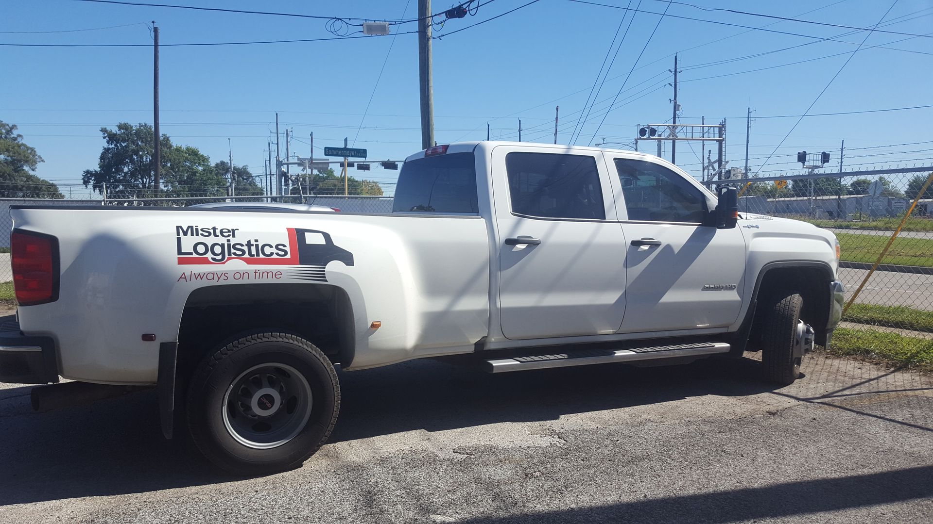 White pickup truck with 