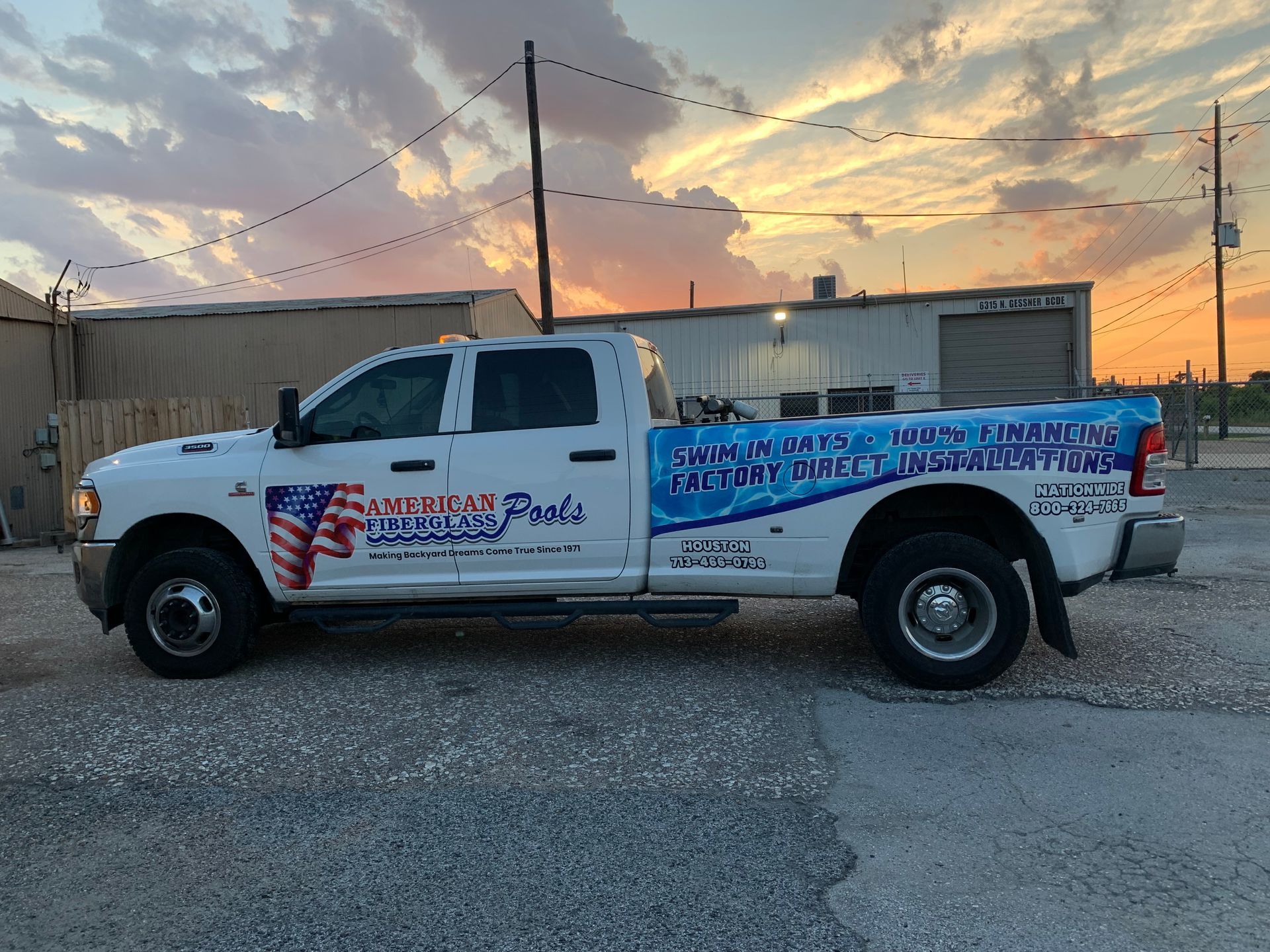 White work truck with 