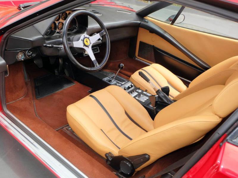 interior of a red car