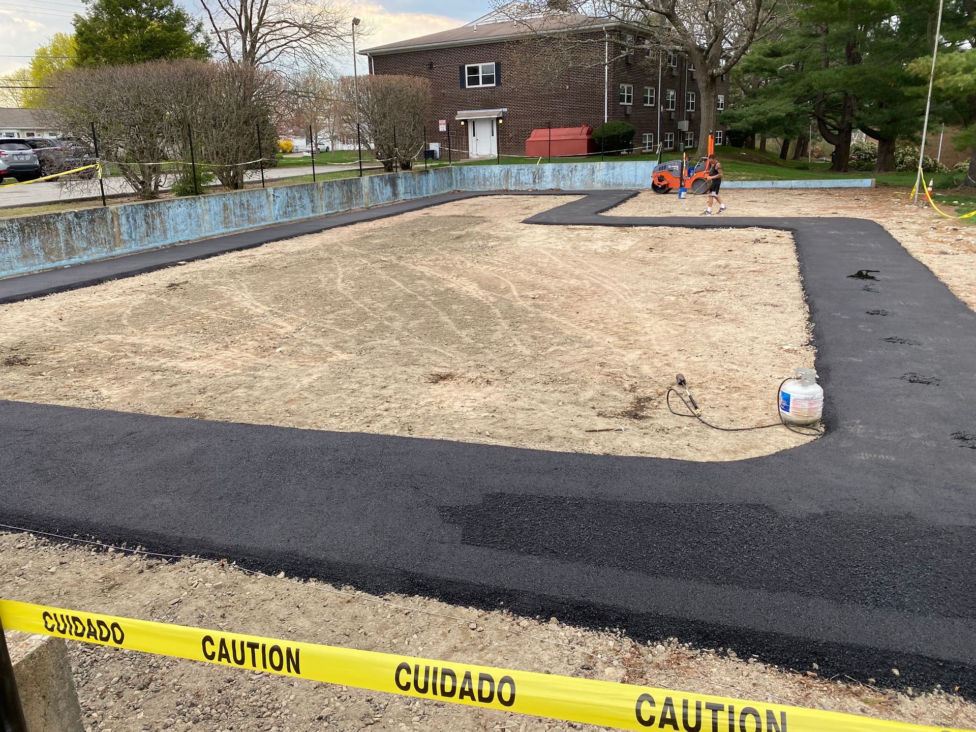 Young's Paving experts working on a vacant lot