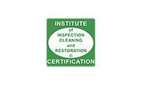 Green and white Institute of Inspection Cleaning and Restoration Certification logo.