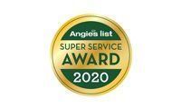 Angie's List Super Service Award 2020 badge in gold and green.