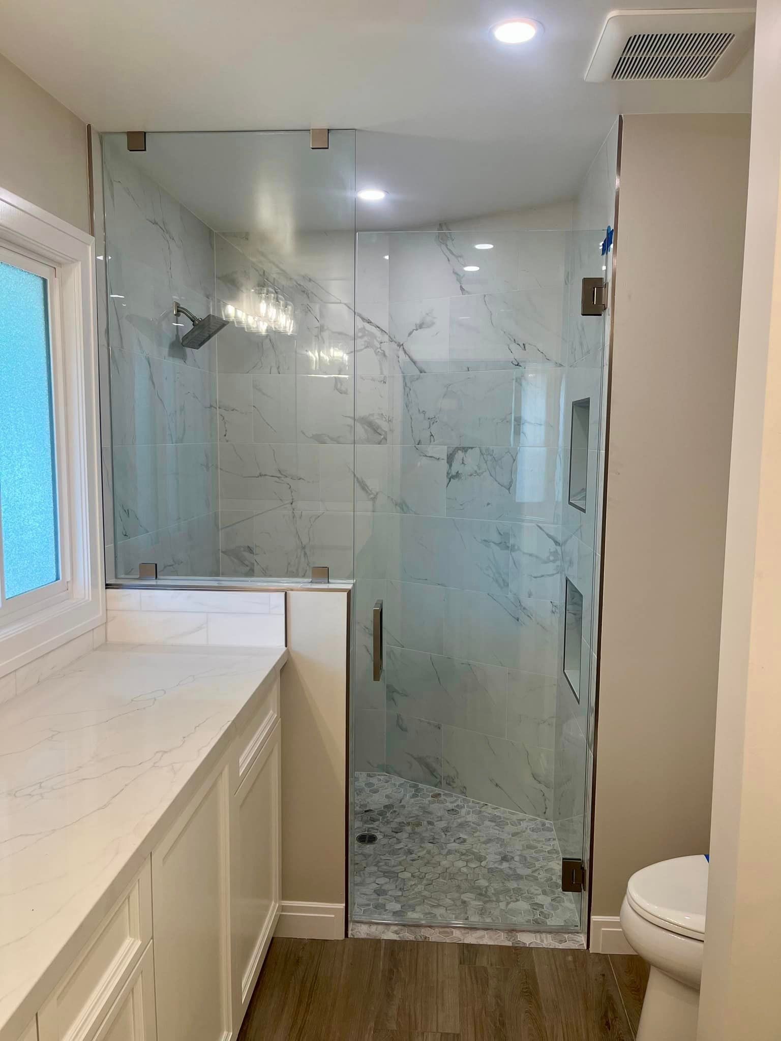 Bathroom glass work