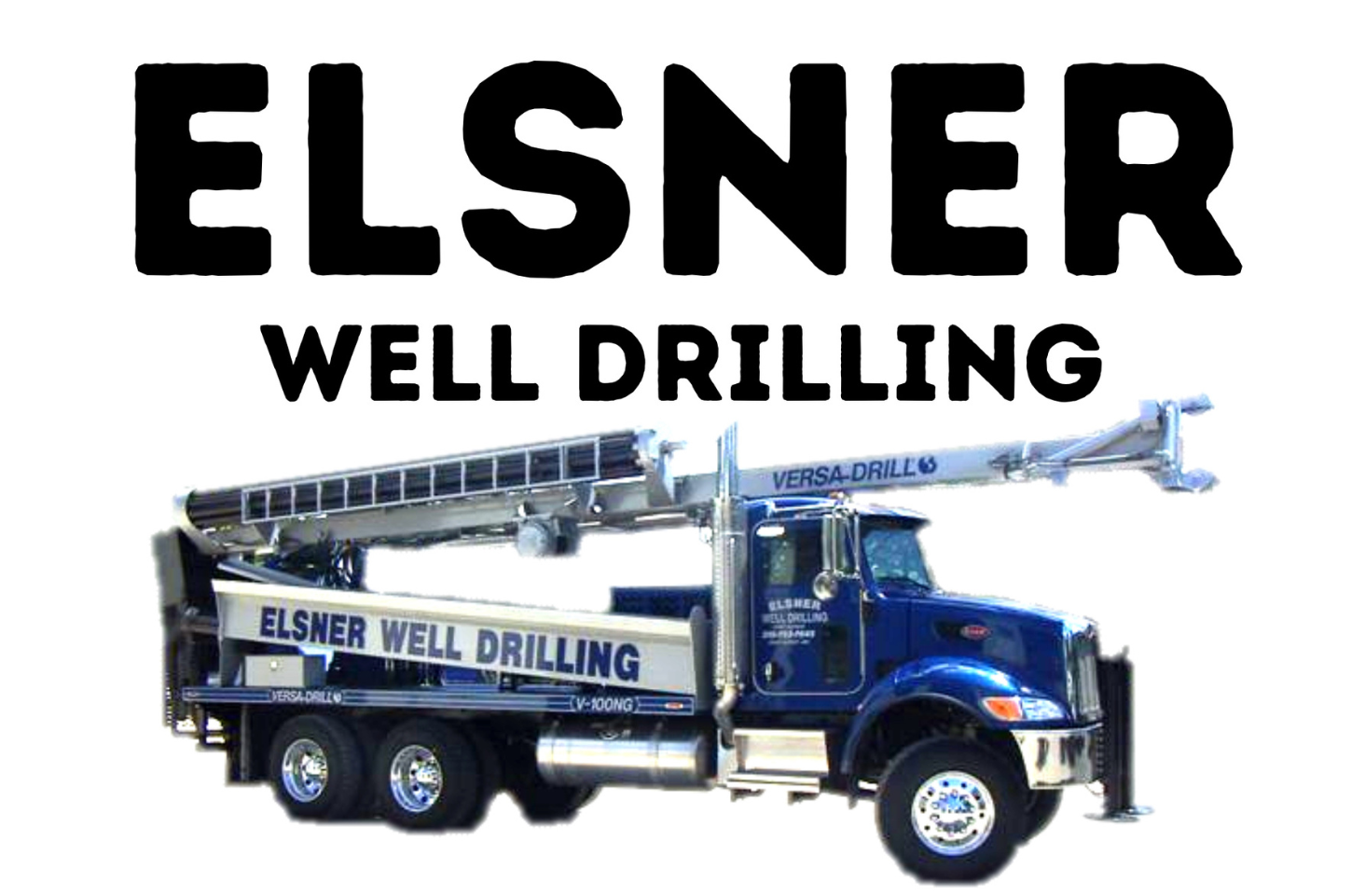 The white text "ELSNER WELL DRILLING, INC." centered on a solid black rectangular background.